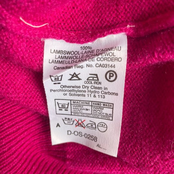 Vintage Jaeger 80s Pink V-Neck Golf Jumper, 100% Lambswool Scotland Size Large - Picture 5 of 5